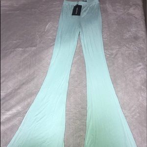 Mint green flare pants